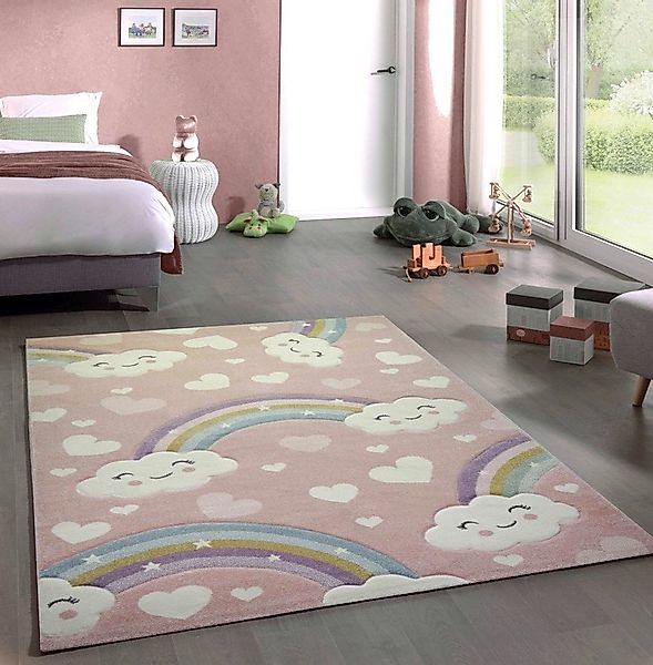 Carpetia Kinderteppich Kinderteppich Kinderzimmer Babyteppich Regenbogen Wo günstig online kaufen