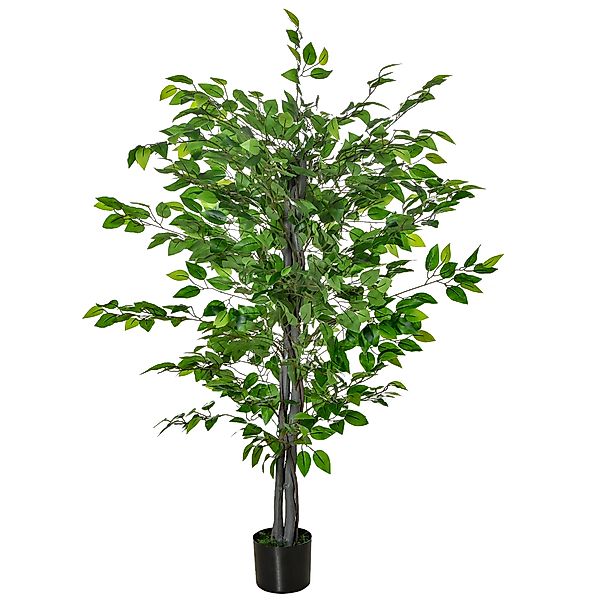 HOMCOM Künstlicher Ficusbaum groß 135 cm Kunstpflanze, Plastik Künstliche P günstig online kaufen