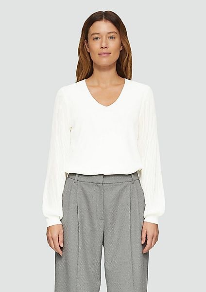 s.Oliver Longpullover Strickpullover Strickpullover mit semitransparenten Ä günstig online kaufen