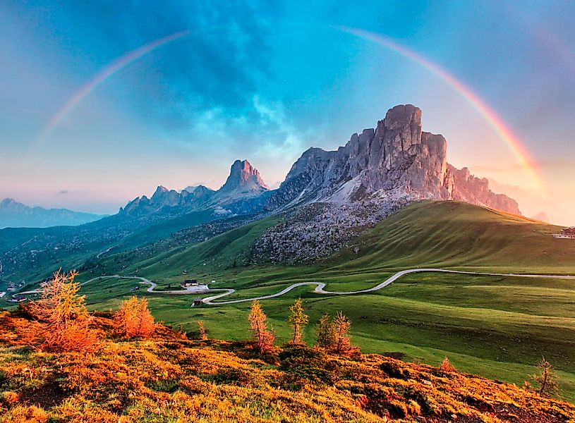 Papermoon Fototapete "Mountain Rainbow" glatt günstig online kaufen