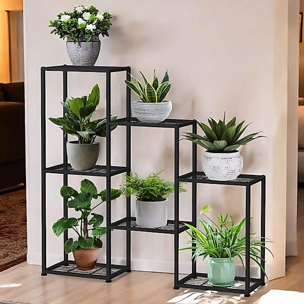 DanDiBo Pflanzentreppe Wohnzimmer Metall Schwarz 6 günstig online kaufen