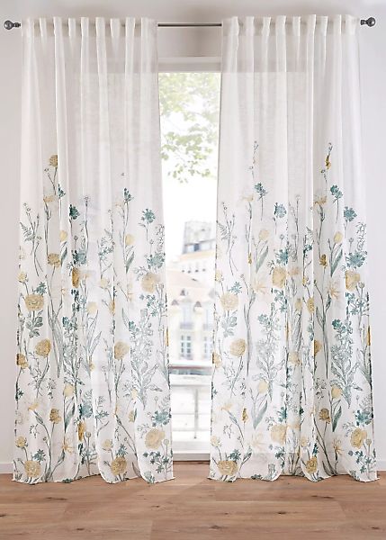 Vorhang mit Blumendruck (1er Pack) günstig online kaufen