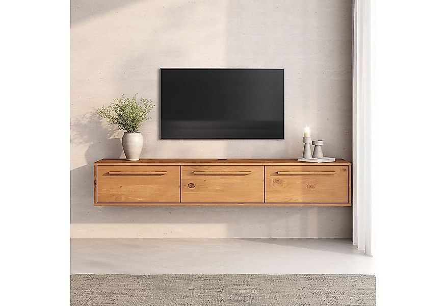 IDIMEX Lowboard TECCA, Hängekonsole mit 3 Klappen Massivholz Mid Century St günstig online kaufen