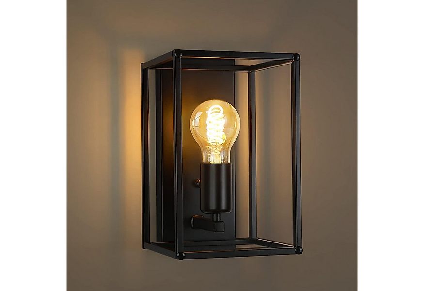 ZMH Wandleuchte Retro Wandlampe Schwarz - E27 Metall Industrial Wandbeleuch günstig online kaufen