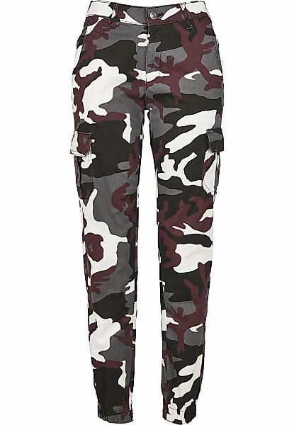 URBAN CLASSICS Cargohose "Urban Classics Damen Ladies High Waist Camo Cargo günstig online kaufen
