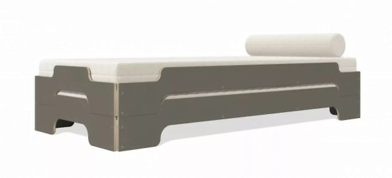 Stapelliege KOMFORT - CPL Birke anthrazit 90 x 190 cm günstig online kaufen