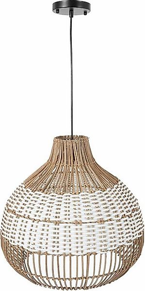 VIVANNO Hängeleuchte Rattan MEZZORA Rund - Natur Geflochten, ohne Leuchtmit günstig online kaufen