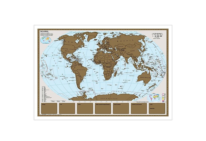 STIEFEL Poster Rubbelkarte/Scratchmap THE WORLD 95x66 cm, Gold-Rubbel-Druck günstig online kaufen