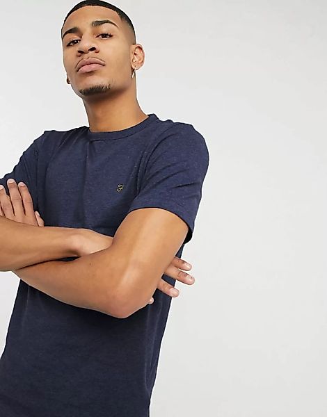 Farah – Danny – T-Shirt in Marineblau aus Bio-Baumwolle-Navy günstig online kaufen