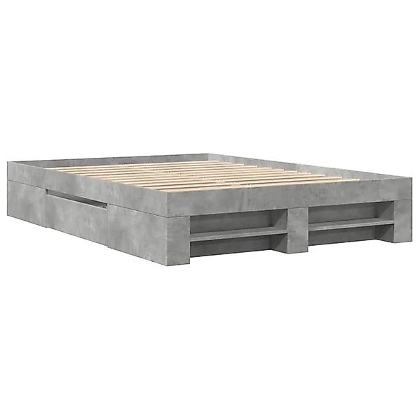 vidaXL Bettgestell Betongrau 140x200 cm Holzwerkstoff 3295474 günstig online kaufen