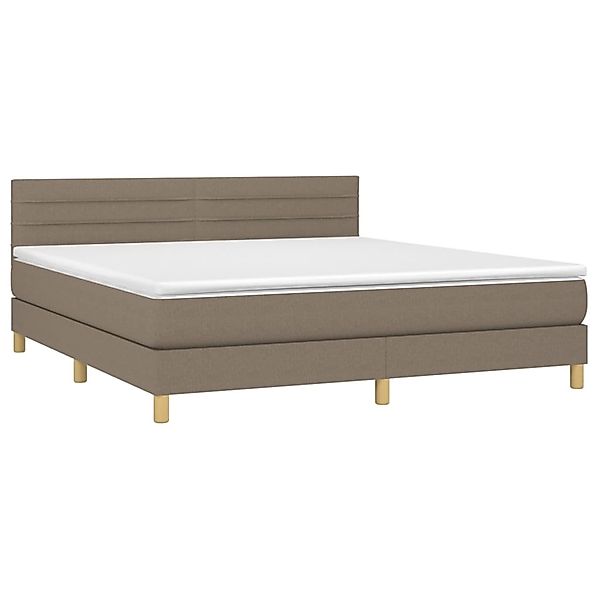 vidaXL Boxspringbett mit Matratze & LED Taupe 180x200 cm Stoff 3133817 günstig online kaufen