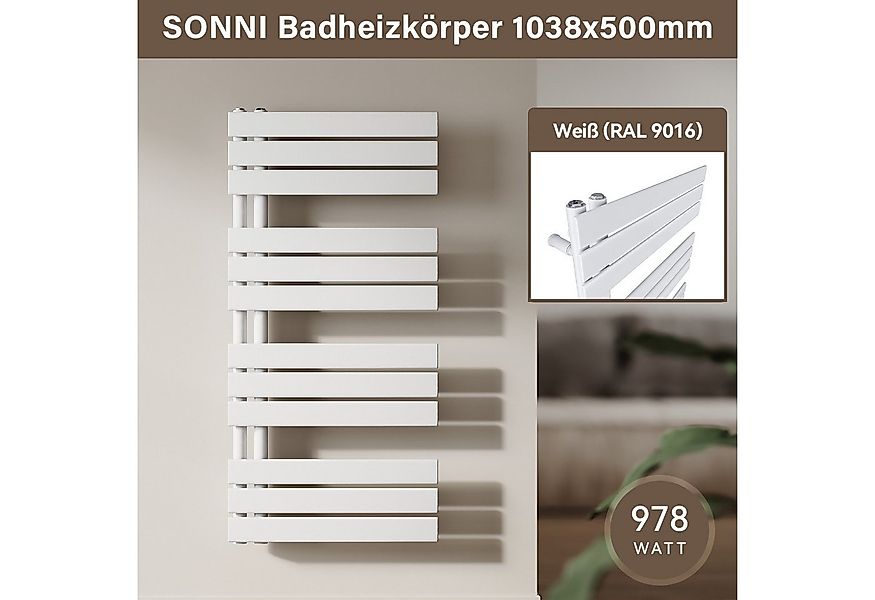 SONNI Badheizkörper Badheizkörper Weiß Heizkörper Design Handtuchtrockner B günstig online kaufen
