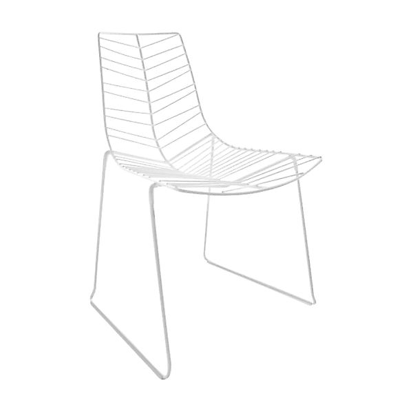Arper - Leaf Stuhl stapelbar - weiß/Stahl/BxHxT 62,5x83x56cm günstig online kaufen