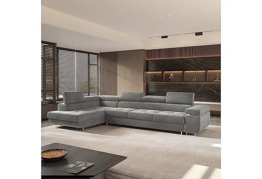 Masseno Ecksofa VICENTE mit Schlaffunktion L-Form, Sofa mit Bettkasten günstig online kaufen