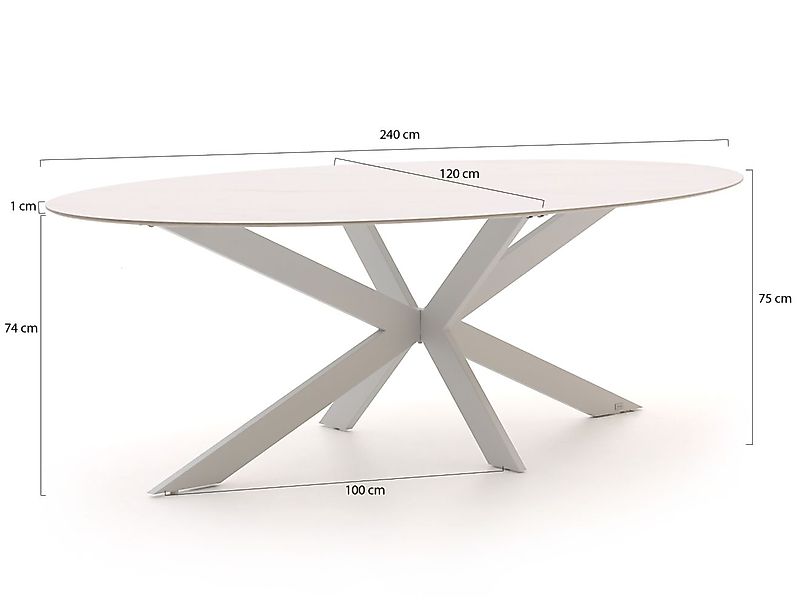 Bellagio Furato ellips Gartentisch 240x120cm günstig online kaufen