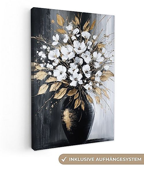 OneMillionCanvasses® Leinwandbild Blumen - Weiß - Vase - Abstrakt, Fotodruc günstig online kaufen