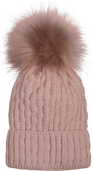 styleBREAKER Bommelmütze Strick Bommelmütze mit Flecht günstig online kaufen