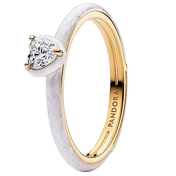 Pandora Solitärring DamenGoldfarben Weißes Chakra- günstig online kaufen