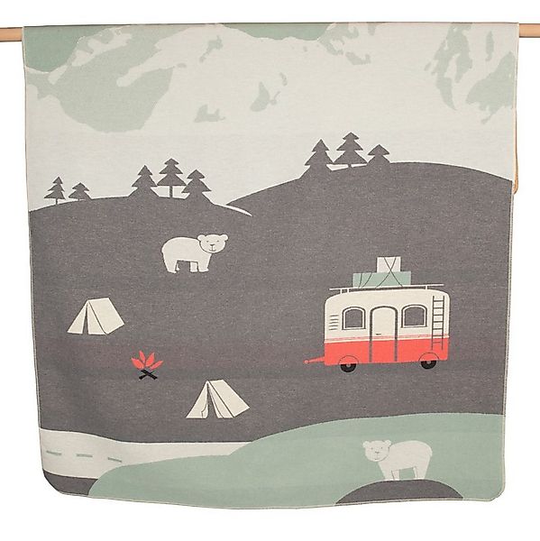 Kinderdecke Juwel 'Camping' 140 x 200 cm Grau, DAVID FUSSENEGGER günstig online kaufen