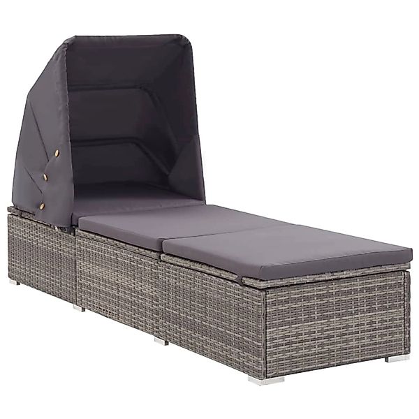 vidaXL Gartenliege Sonnenliege mit Sonnenschutz und günstig online kaufen