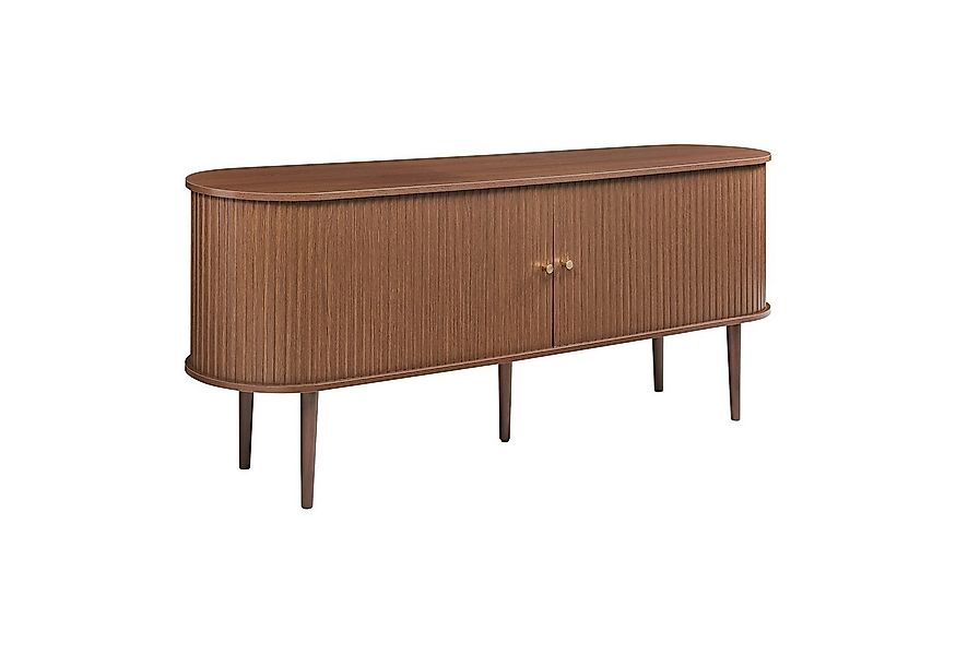 en.casa Sideboard, »Mapia« mit 2 Schiebetüren 166 x 40 x 70 cm Walnussoptik günstig online kaufen