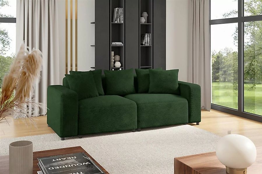 Fun Möbel 2-Sitzer Sofa Designersofa MEGAN 2-Sitzer in Stoff Poso, inkl. 5 günstig online kaufen