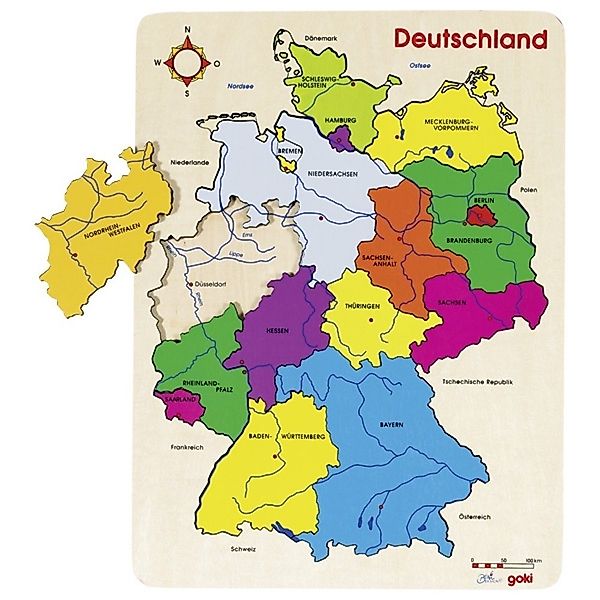 goki Lernspielzeug Einlegepuzzle Deutschland II Holzpuzzle günstig online kaufen