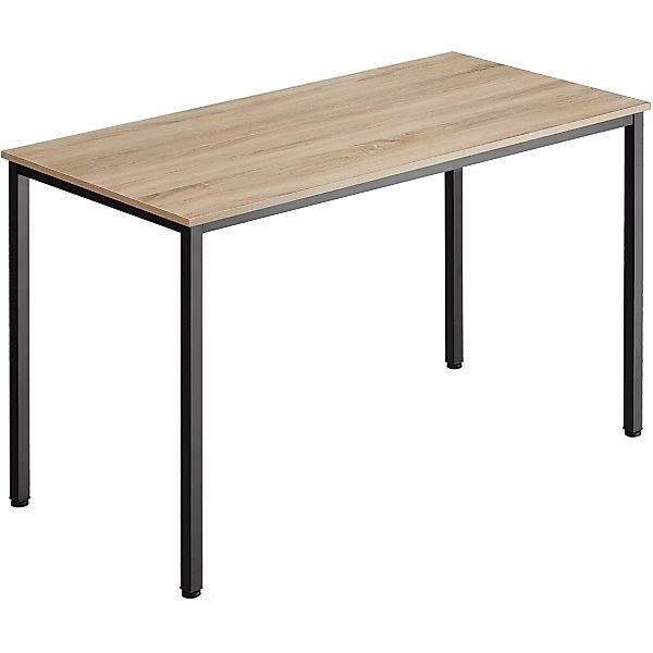 Schreibtisch Vanport 120x60x75,5cm - Industrial Holz hell, Eiche Sonoma günstig online kaufen