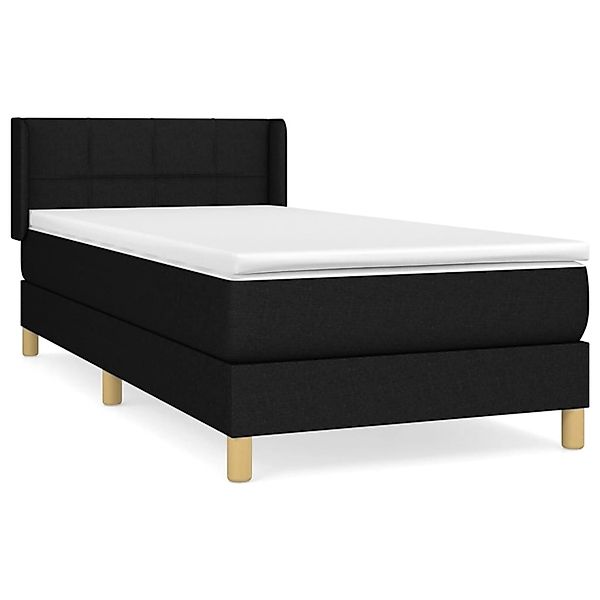 vidaXL Boxspringbett mit Matratze Schwarz 90x200 cm Stoff 3130243 günstig online kaufen