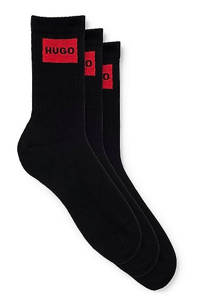 HUGO Freizeitsocken 3P QS RIB LABEL (Packung, 3-Paar, 3er) mit kontrastfarb günstig online kaufen