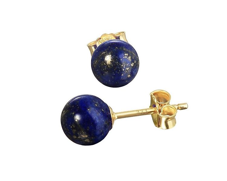 NKlaus Paar Ohrstecker Paar Echt Lapis Lazuli Kugel Ohrstecker 6mm Gelbgo ( günstig online kaufen