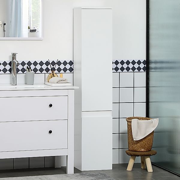 kleankin Badezimmerschrank, Hochschrank mit 5 Ebenen, Badschrank mit Kippsc günstig online kaufen