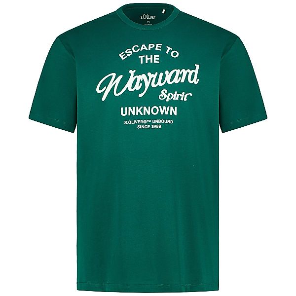 s.Oliver T-Shirt mit Print Farbe oliv Größe: 3XL günstig online kaufen