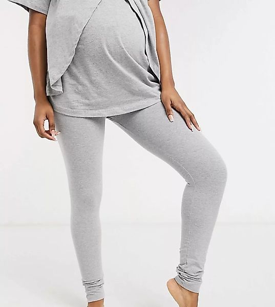 ASOS DESIGN Maternity – Mix & Match – Pyjama-Leggings aus Jersey in Kalkgra günstig online kaufen