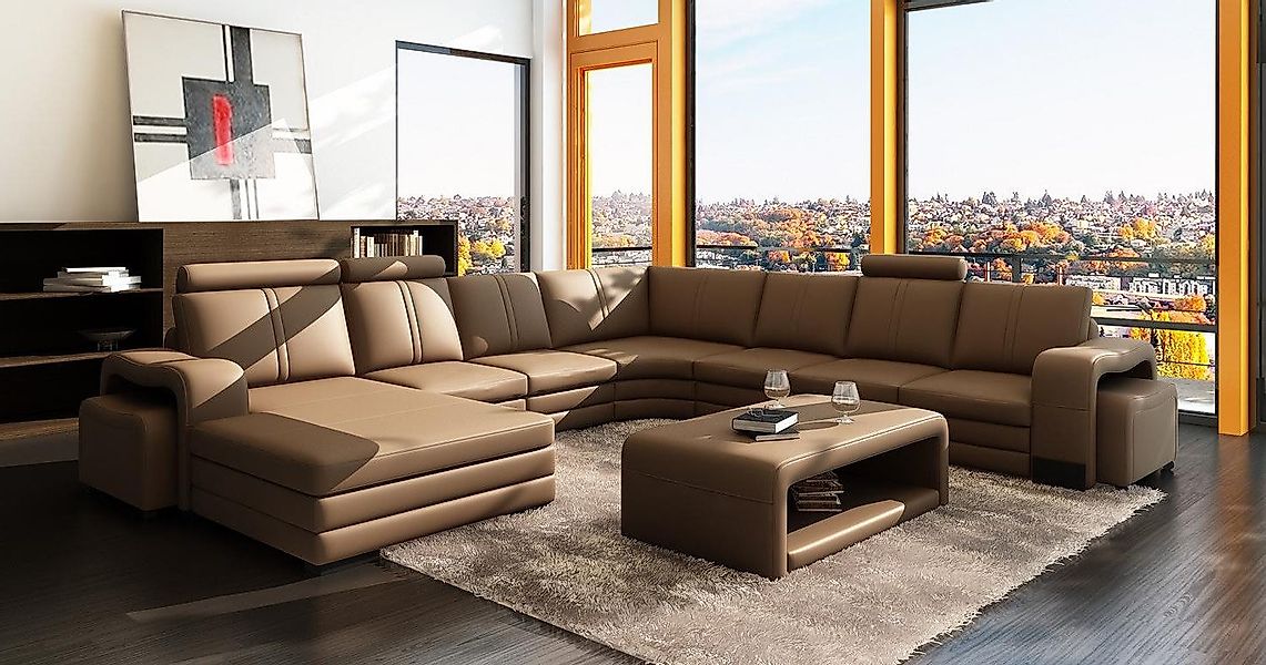 Xlmoebel Wohnlandschaft Großes Multifunktions Ledersofa Eckcouch günstig online kaufen