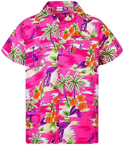 King Kameha Hawaiihemd Flamingos Funky Hawaii-Hemd Herren Kurzarm Front-Tas günstig online kaufen
