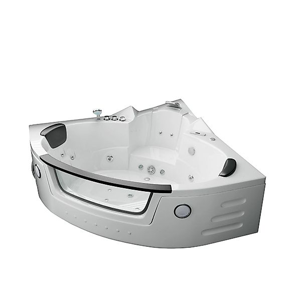 Jet-Line Eckwhirlpool Villa Carlotta 150cm in Weiß mit Heizung und Unterwas günstig online kaufen