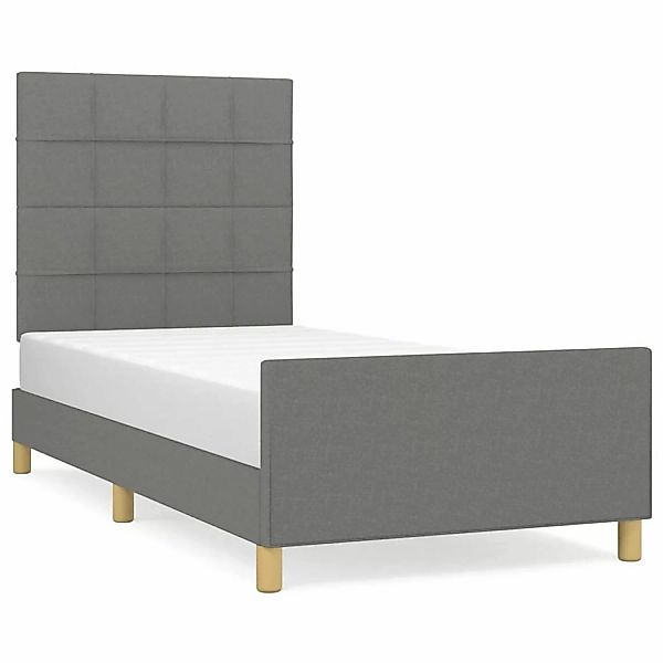 vidaXL Bettgestell mit Kopfteil Dunkelgrau 80x200 cm Stoff Modell 91395245 günstig online kaufen