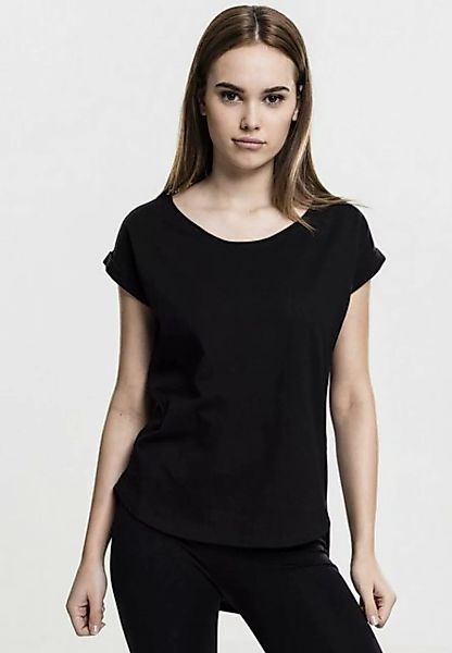 URBAN CLASSICS Kurzarmshirt Damen Ladies Long Back Shaped Slub Tee (1-tlg) günstig online kaufen
