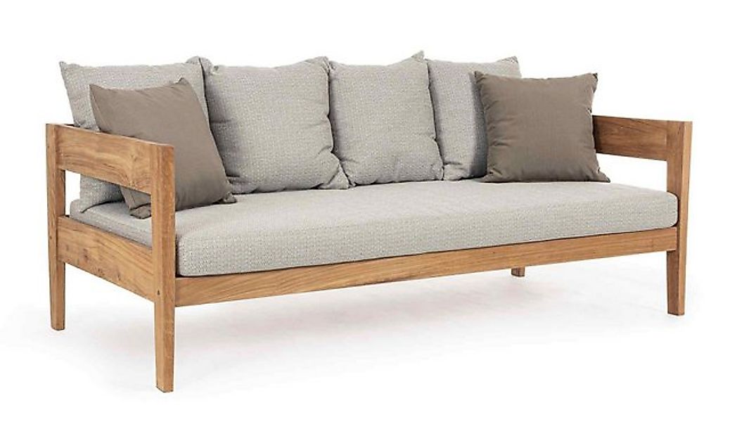 Bizzotto Gartensofa Kobo aus Teakholz, Hellgrau günstig online kaufen