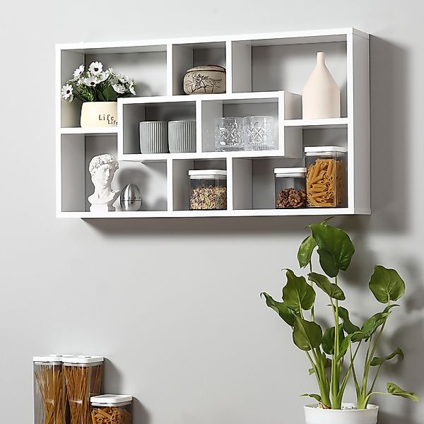 HOMCOM Wandregal Hängeregal Schweberegal Regal Bücherregal Wandboard Organi günstig online kaufen