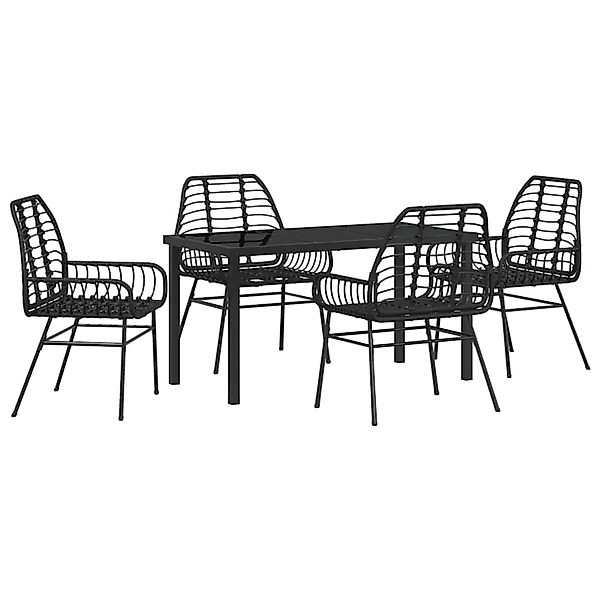 vidaXL Garten Essgruppe 5-Tlg Schwarz Poly Rattan 3380843 günstig online kaufen