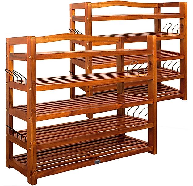 Casaria Schuhregal, Holz FSC®-Zertifiziert 5 Ebenen 80x26x82cm Akazie Schma günstig online kaufen