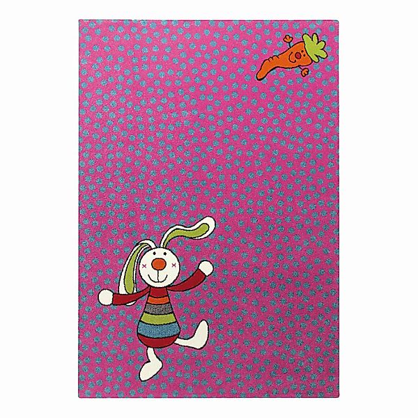 home24 Sigikid Kinderteppich Rainbow Rabbit Pink Kunstfaser 160x225 cm (BxT günstig online kaufen
