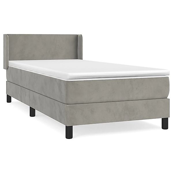 vidaXL Boxspringbett mit Matratze Hellgrau 90x200 cm Samt1388339 günstig online kaufen