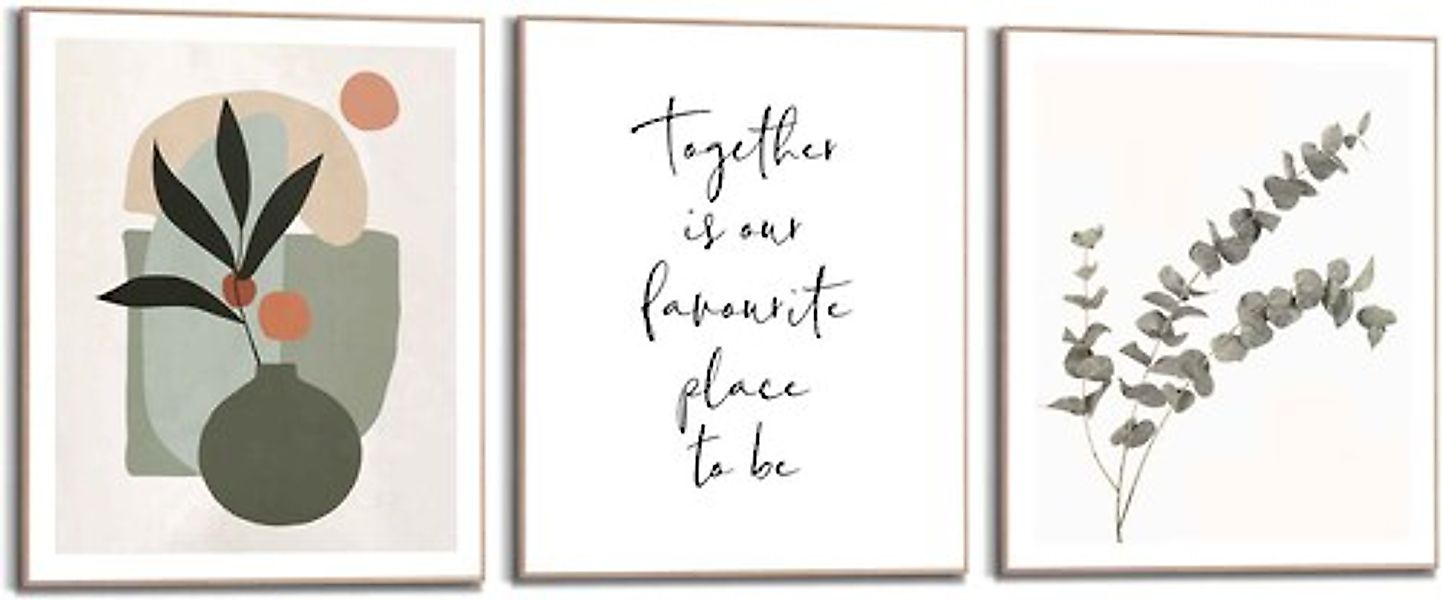 Reinders! Wandbild »Trendy zusammen Natur - Abstrakt - Blumen - Formen« 3 S günstig online kaufen