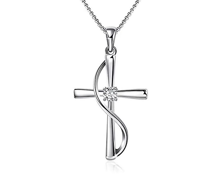ELLAWIL Kreuzkette Damen Halskette mit Kreuzanhänger Jesus-Kreuz Zirconia S günstig online kaufen