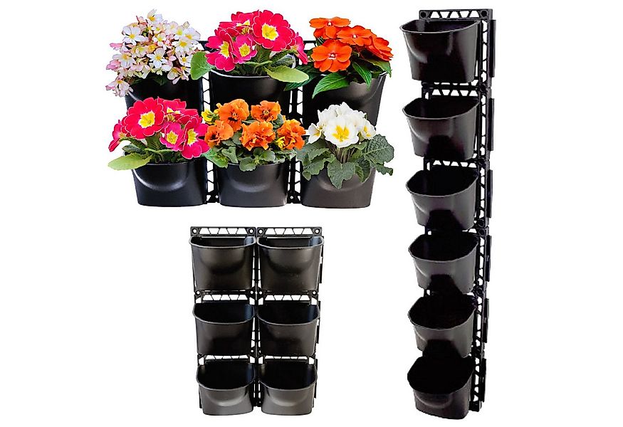 INTERGARDEN Pflanzeinsatz Pflanzwand: 6 Pflanztöpfe mit Rahmen für Balkon, günstig online kaufen