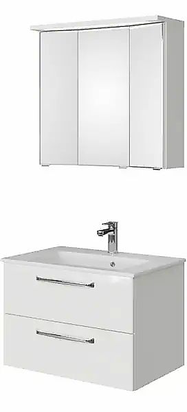 Saphir Badmöbel-Set »Trentino 2-teilig Mineralmarmor-Waschtisch mit LED-Spi günstig online kaufen