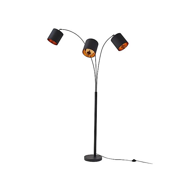 Lindby Stehlampe Bogenleuchte Nanika 9945502 Modern in Schwarz aus Metall 3 günstig online kaufen